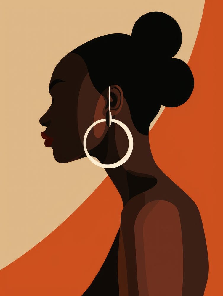 Black Woman With Hoop Earrings