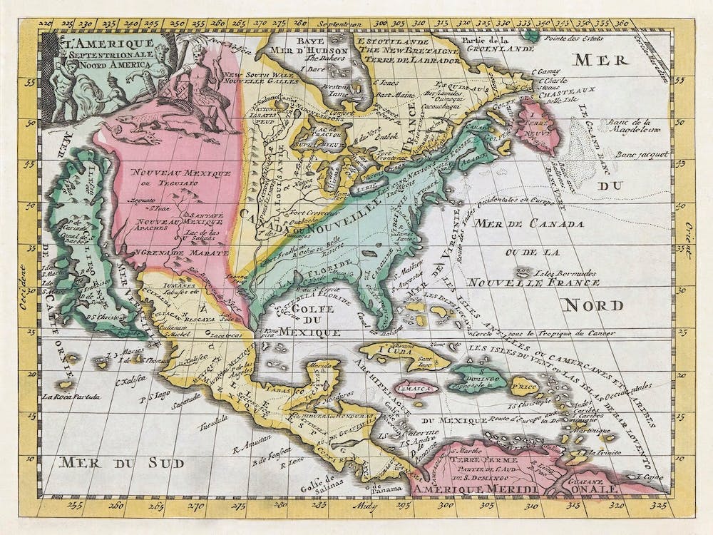 Kaart Van Noord Amerika (1735)