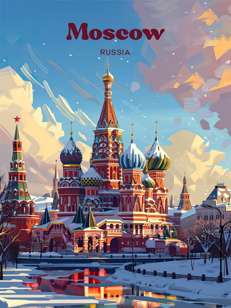 Moskau Russland St. Basil Reiseillustration