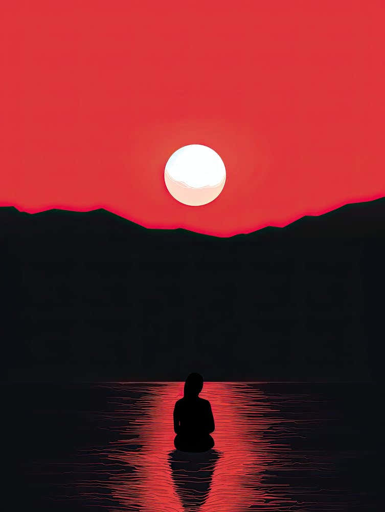 Yoga, Sunset and woman