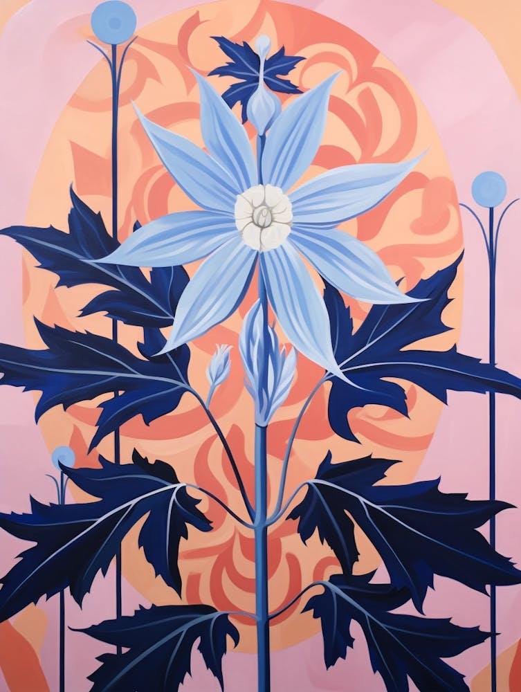Larkspur 3 Hilma Af Klint Inspiriertes Pastellblumen-Gemälde