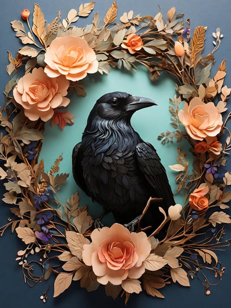 Crow In A Wreath 7