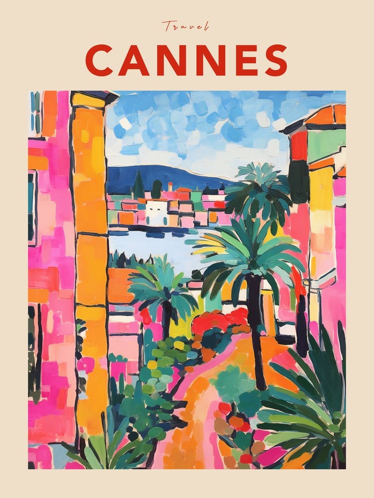 Cannes France 4 Fauvist Travel Poster