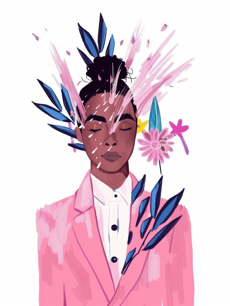 Woman With Flowers On Her Head 14