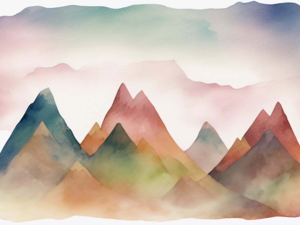 Watercolor Mountains 1