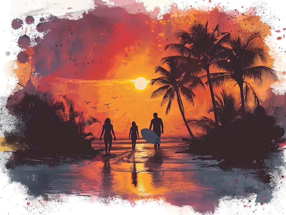 Coucher de Soleil Sur La Plage