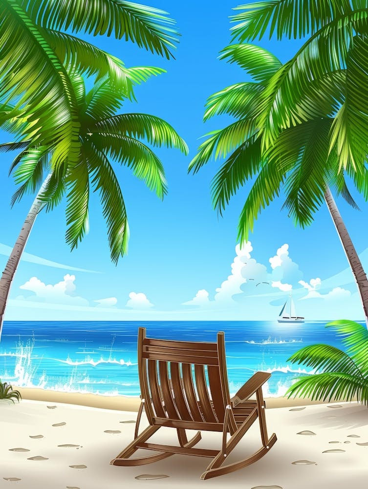 Rocking Chair On The Beach