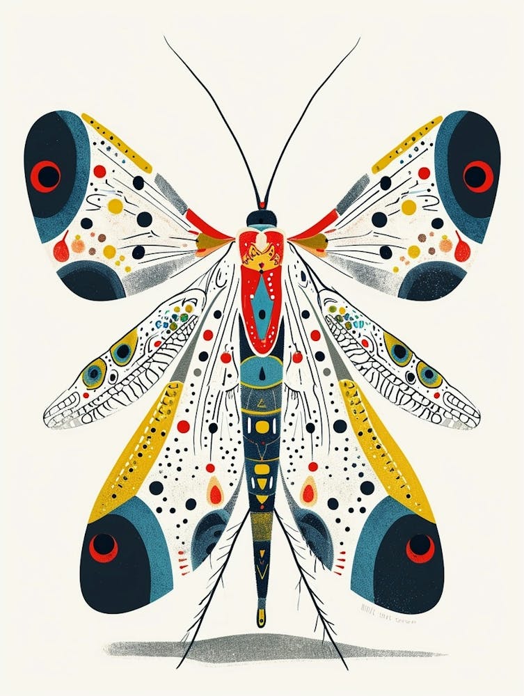 Colourful Insect Illustration Lacewing 13