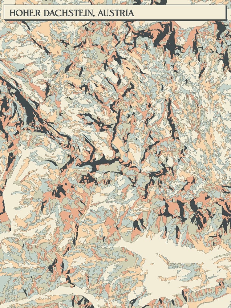 Hoher Dachstein Austria Hillshade Map