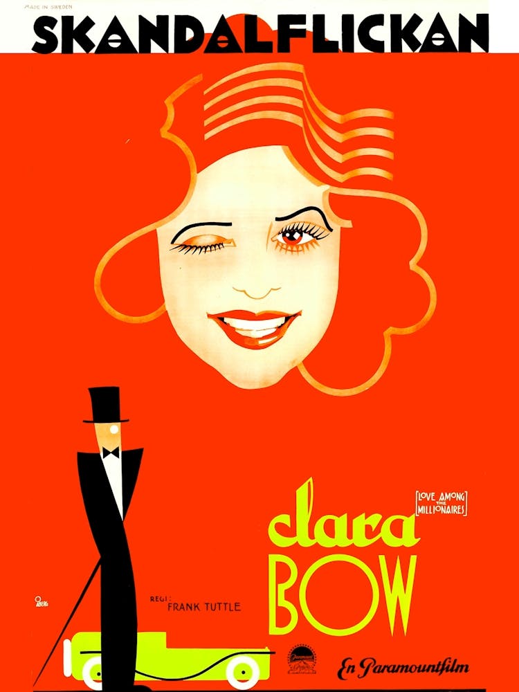 Love Among The Millionaires, Swedish Poster For The 1930 Clara Bow Romantic Comedy