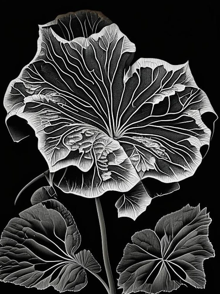Nasturtium Leaf Linocut 2