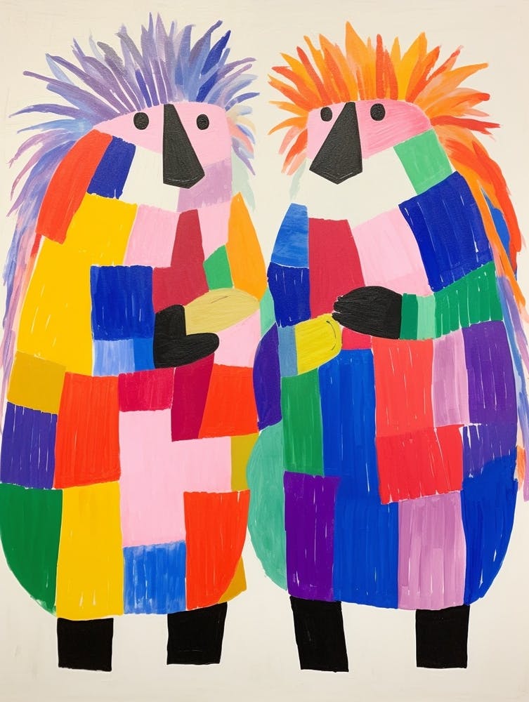 Colourful Kids Animal Art Porcupine 2