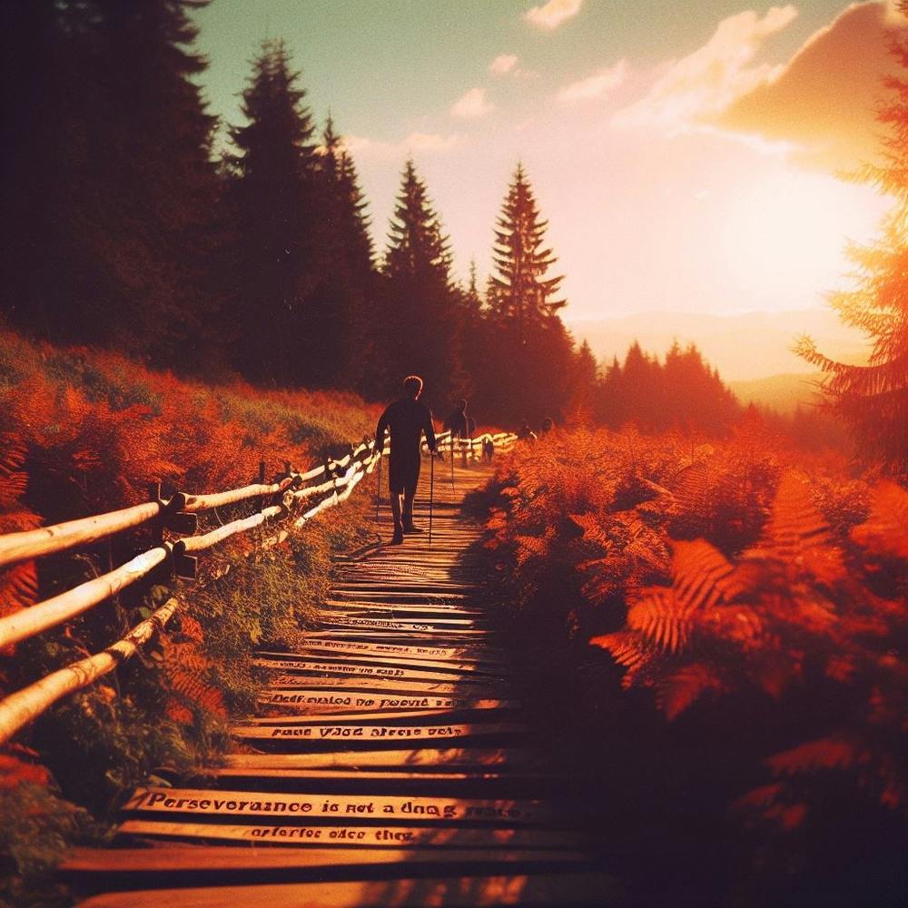 Sunset On A Wooden Path