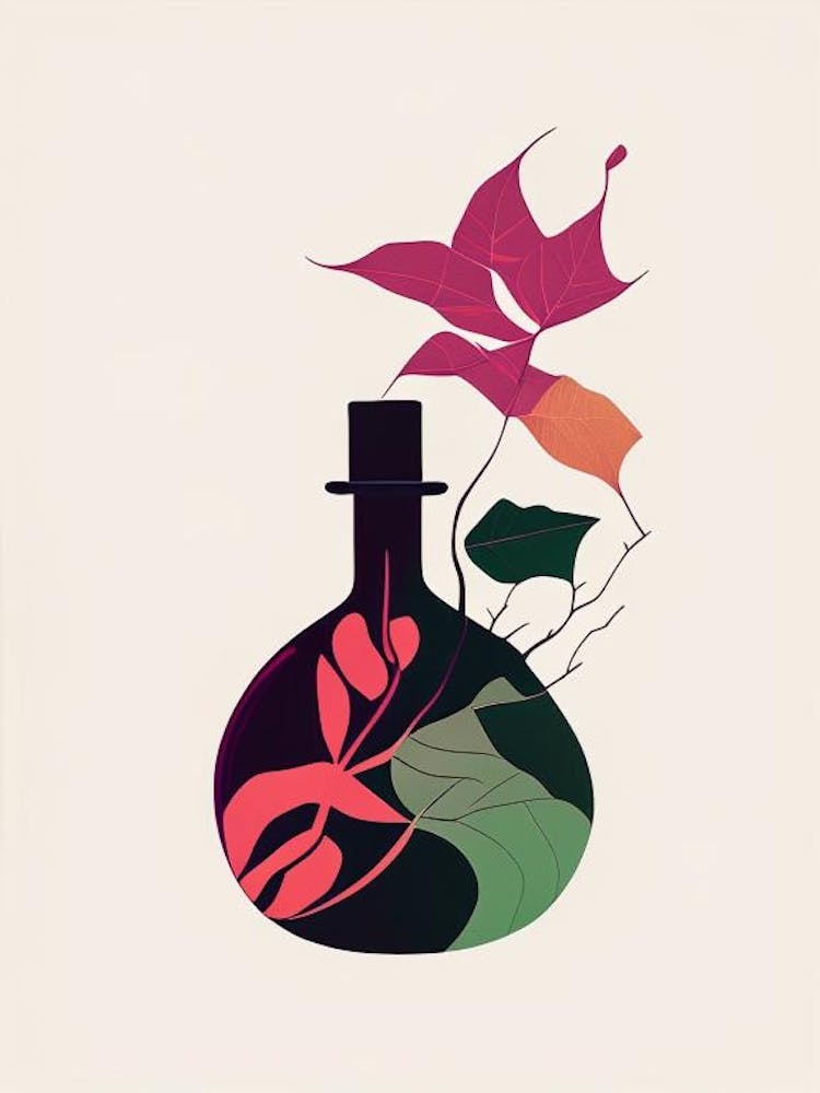 Poison Ivy Potion Minimal Line Drawing 1