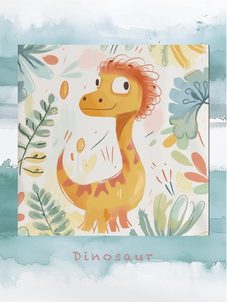 Süßes Flauschhaar-Dinosaurier-Poster