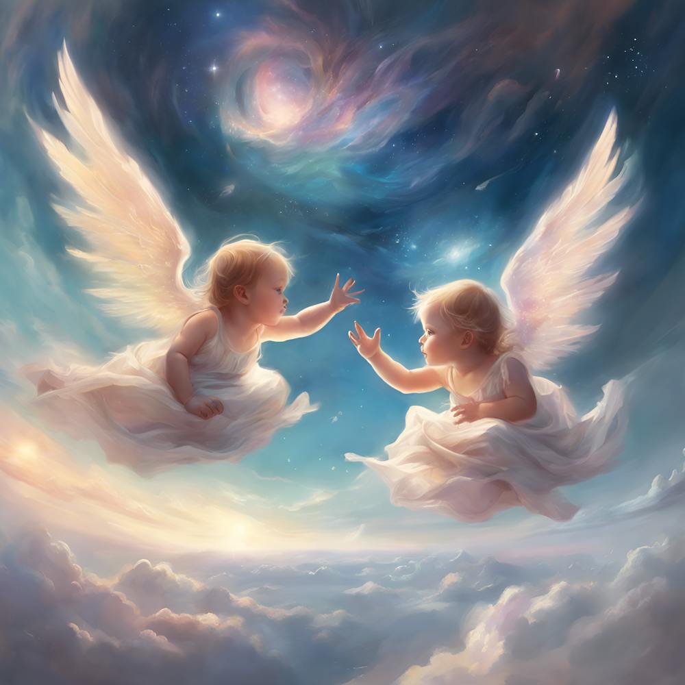 0 Babies Flying Over Like Winged Angels In Very Beau Esrgan V1 X2plus