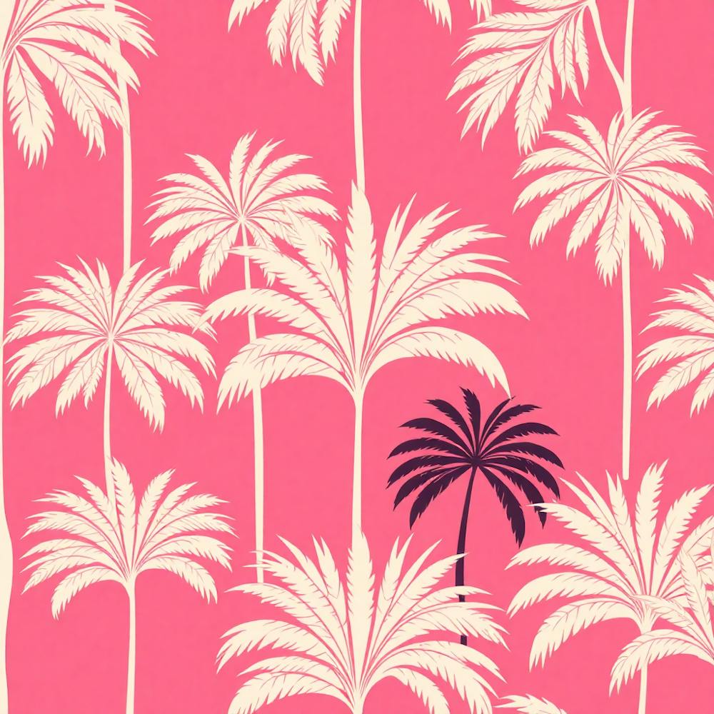 Palm Trees On Pink Background