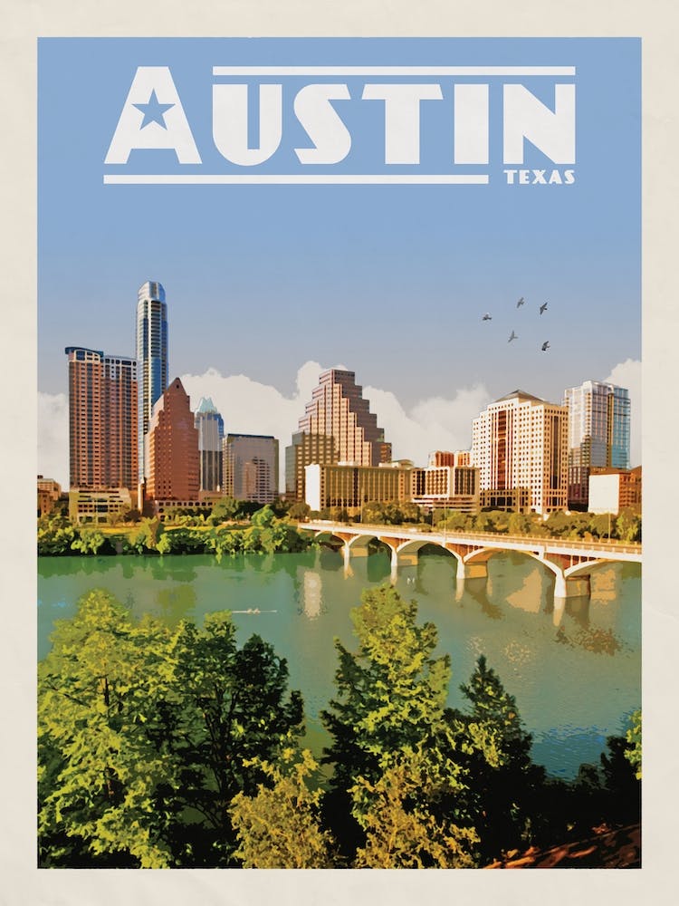 Austin Texas Travel Poster