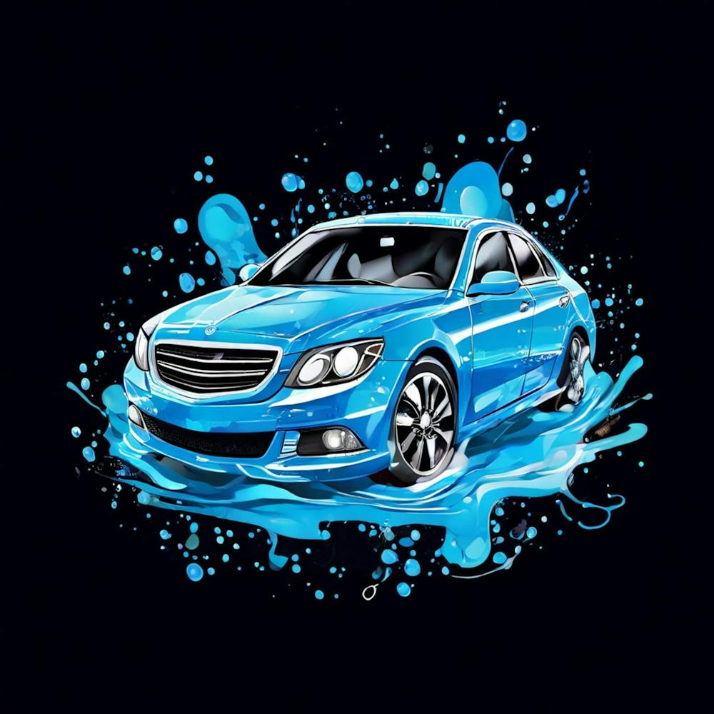 Logo Vector Car Wash Clean Soap Bubbles Water Splash Detailing Automotive Foam Service