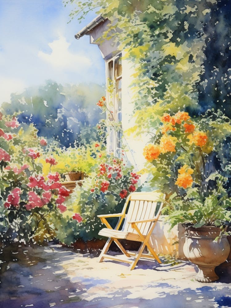 Claude Monet Garden France Watercolour 4