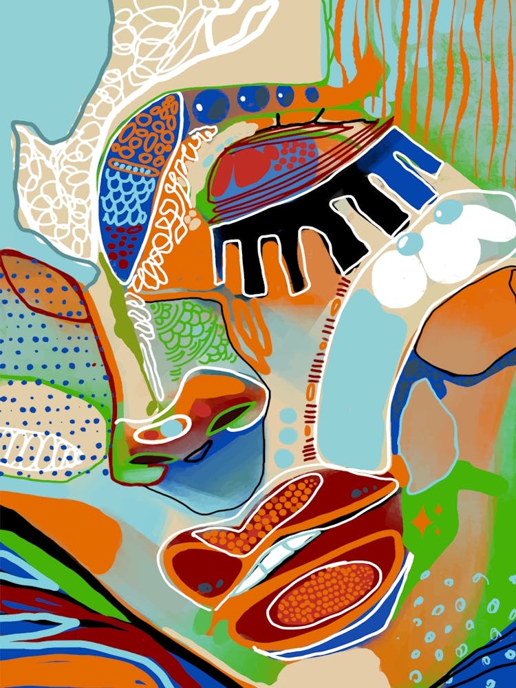 Abstract Painting of a Woman's Face