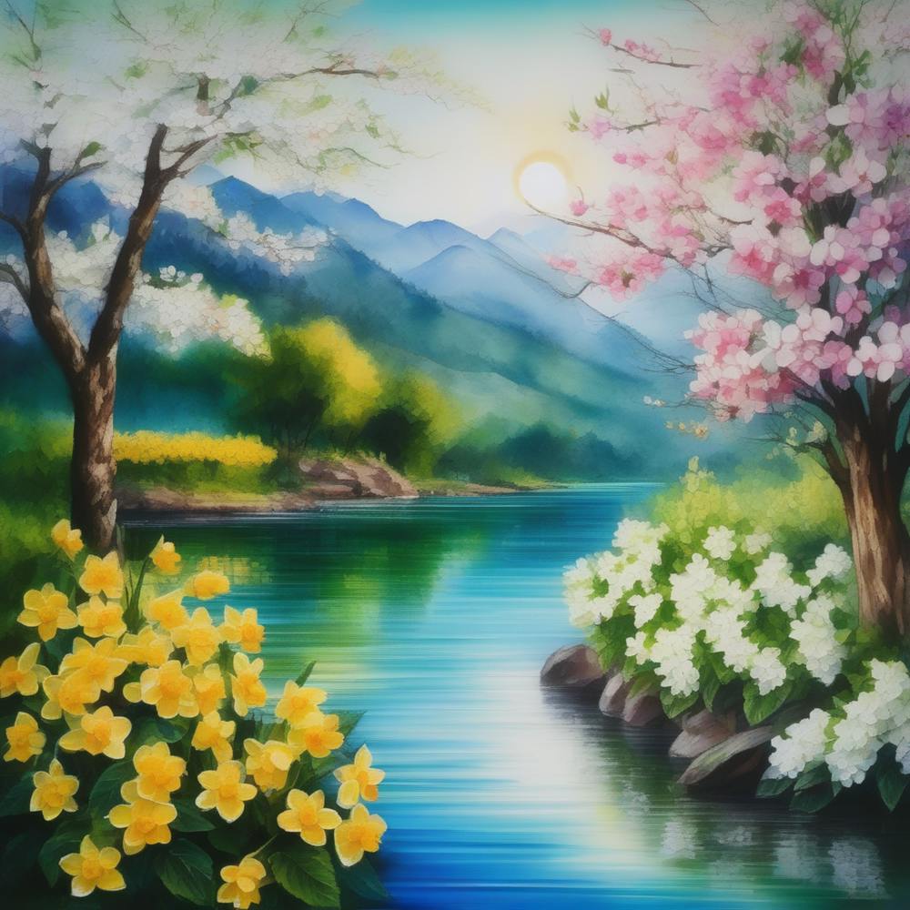 Fleurs en fleurs au bord de la rivière