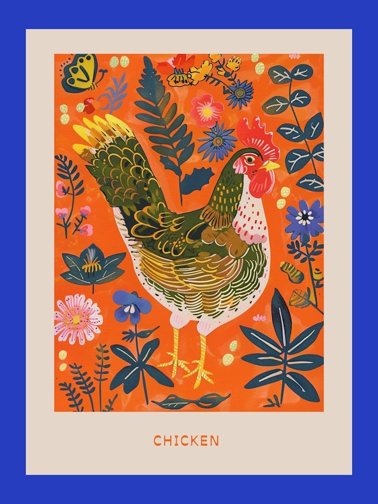 Frühlingsvögel Poster Huhn 1