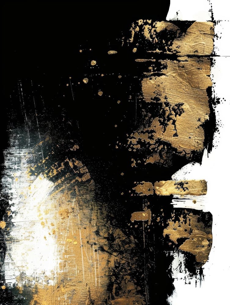 Peinture Abstraite Noir et Or 110