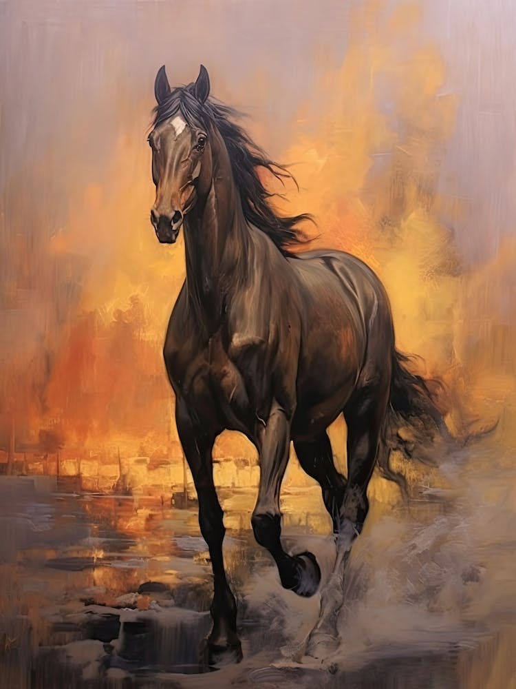 Horse Painting Vintage