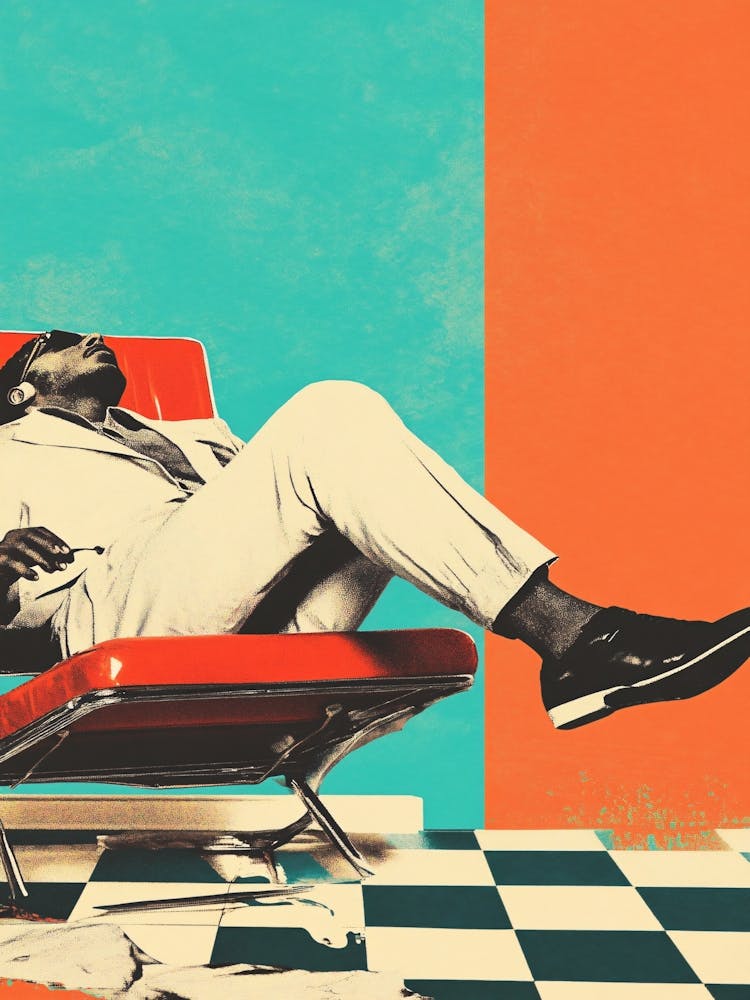 Man In A Chair Collage