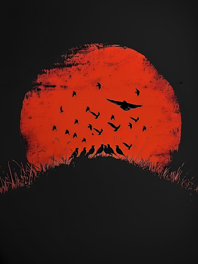 Sunset With Birds 1