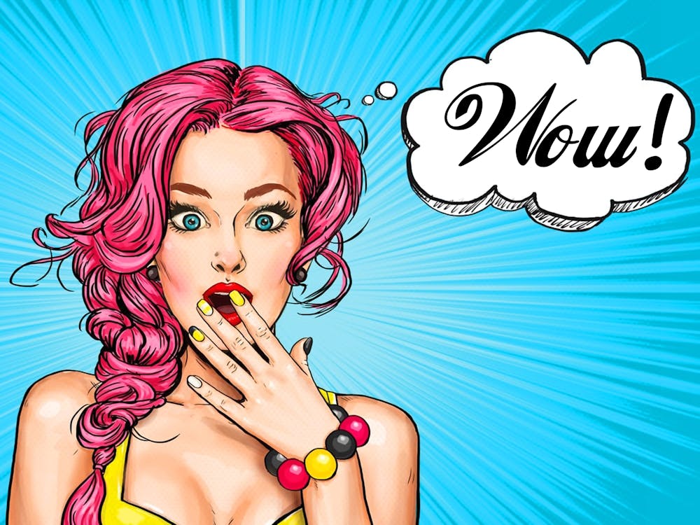 Pop Art Wow Pink Haired Girl