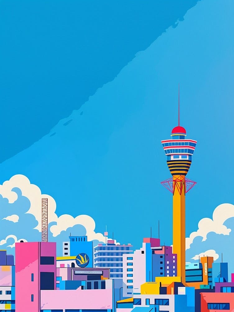 Osaka Japan 2 Colourful Illustration