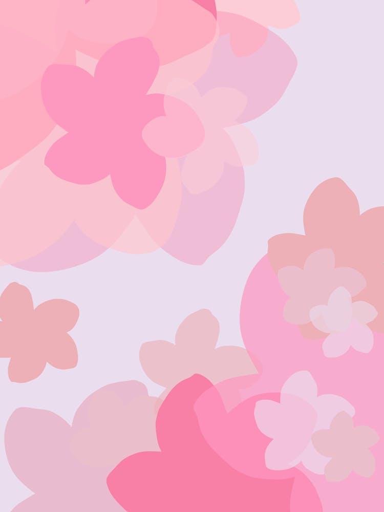 Pastel Pink And Purple Flower Collage