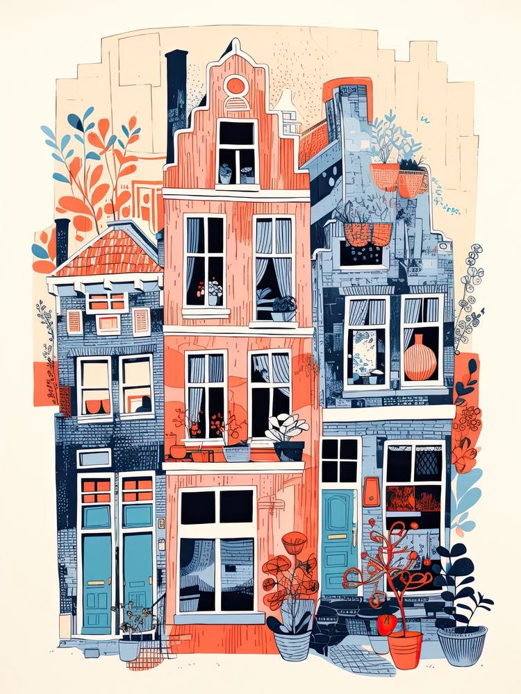 A House In Amsterdam, Abstract Risograph Style 2