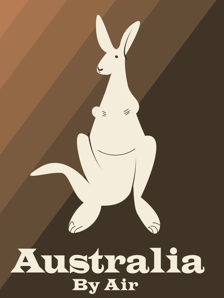 Australia By Air Kangaroo Travel poster