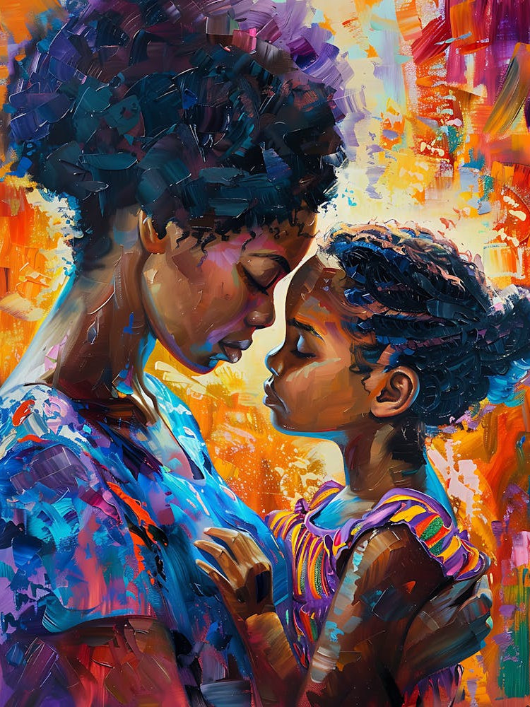 Vibrant Afro Mother And Daughter