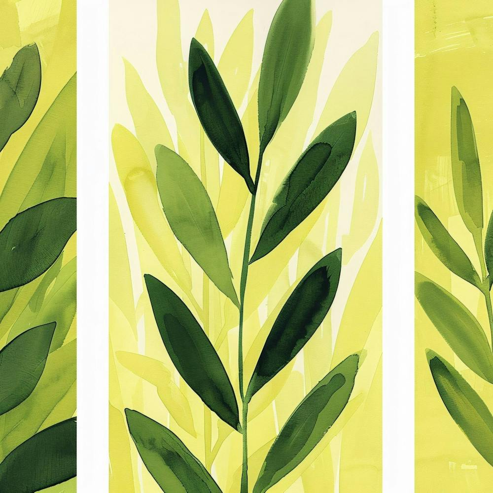 Three Leaf Paintings