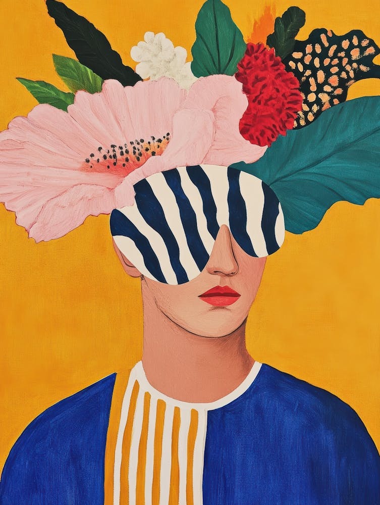 Woman With Flowers On Her Head 25