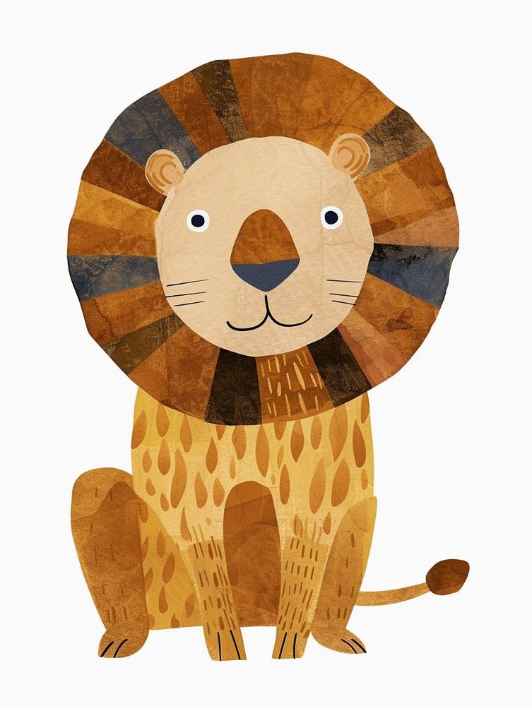 African Lion Night Hunt Clipart 2
