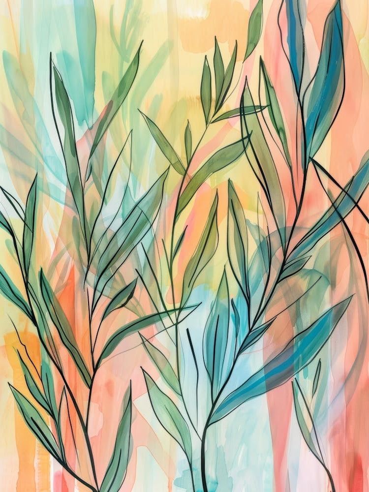Watercolor Of Leaves