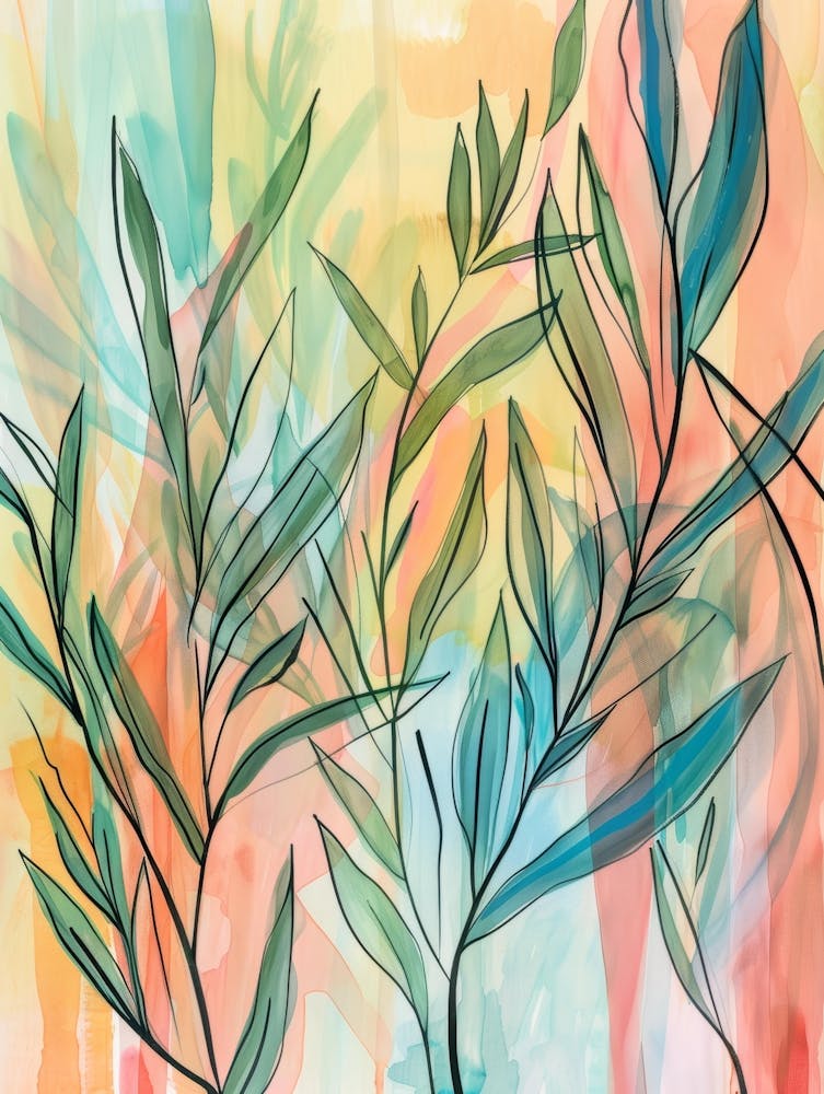 Watercolor Of Leaves
