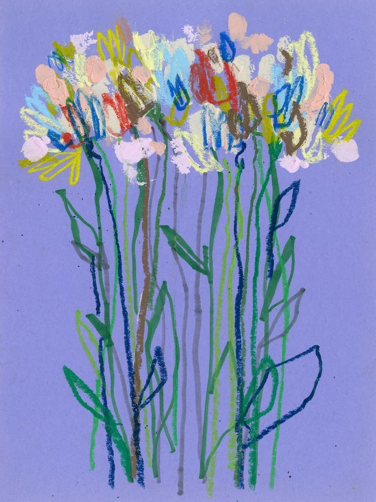 Abstract Purple Flowers 