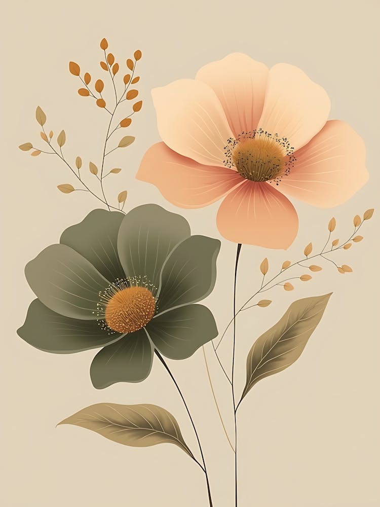 Muted Botanical Illustration for Home