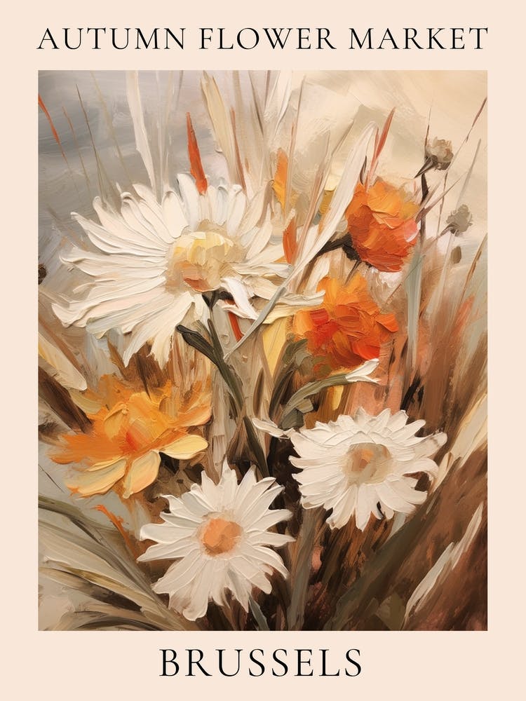 Autumn Flower Market Poster Brussels 3