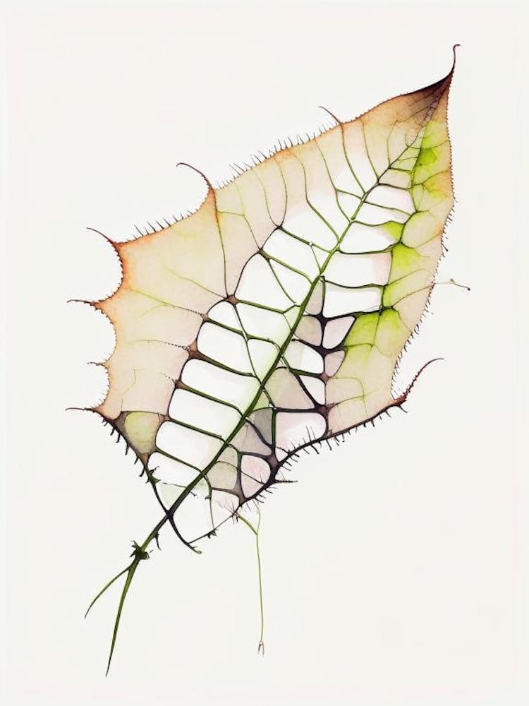 Venus Flytrap Leaf Minimalist Watercolour 1