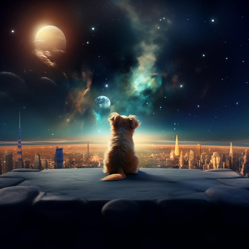 Dog Looking At The Stars