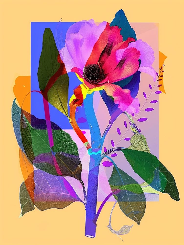 Everlasting Flower 1 Neon Flower Collage