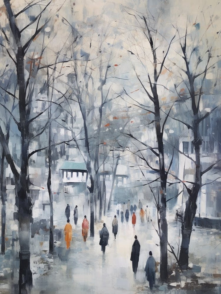 Winter City Park Painting Peoples Park Shanghai China 4