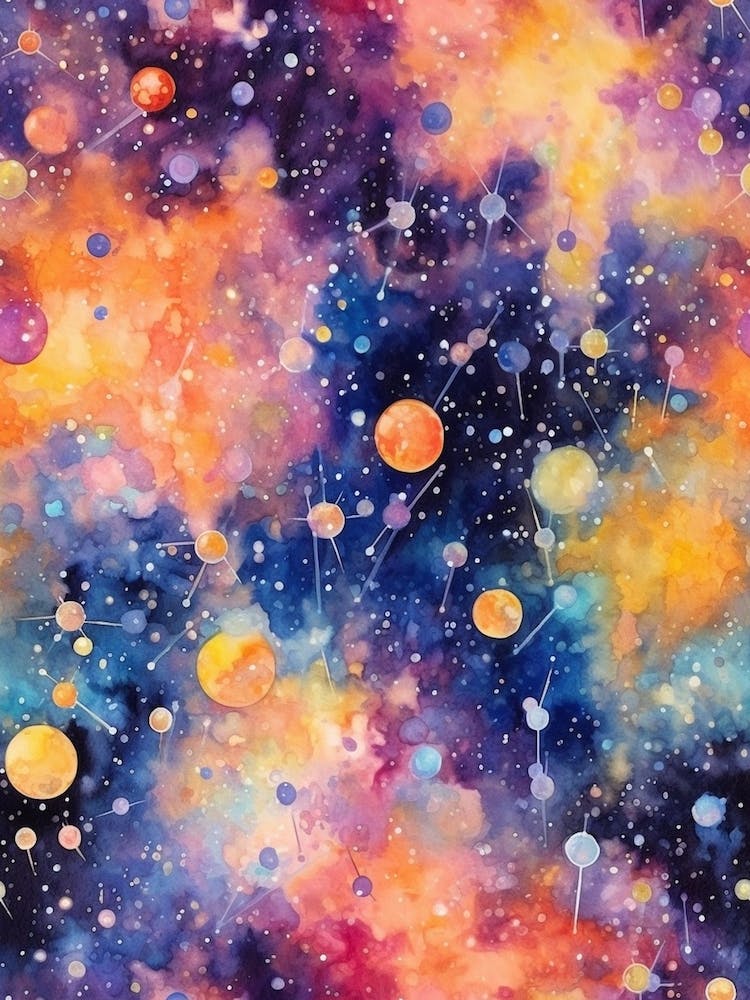 Aquarell Himmlischer Weltraum 11